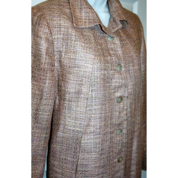 ANN FREEDBERG size 8 pale pink and tan  skirt suit - Picture 6 of 10